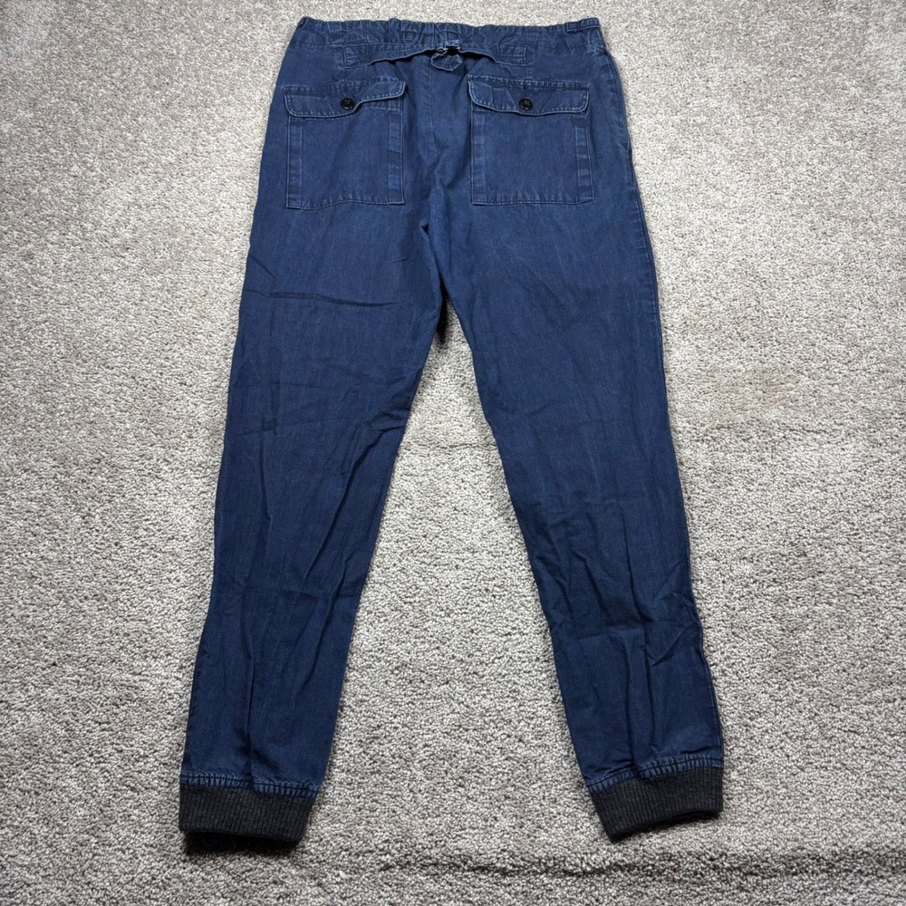 Wallace & Barnes Mens Pilot Pant Buckleback Indigo Blue Jogger B1709 Size 30W